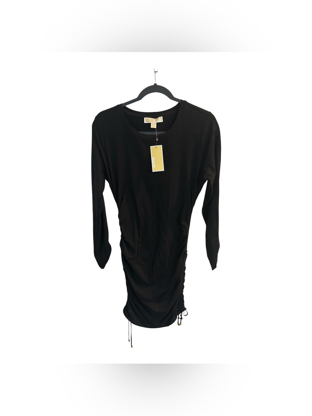 Michael kors Black Long-Sleeve Ruched Side Tee Dress